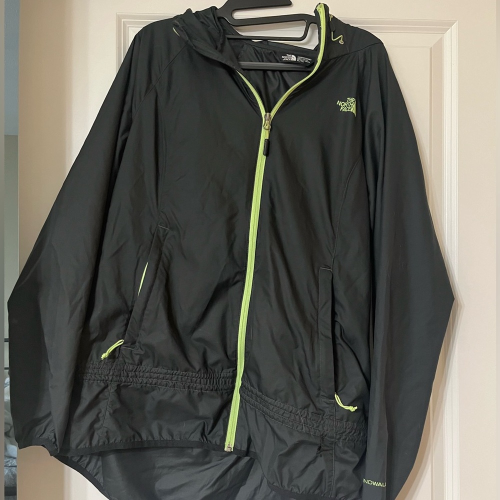 The North Face Black Jacket with Green Accents